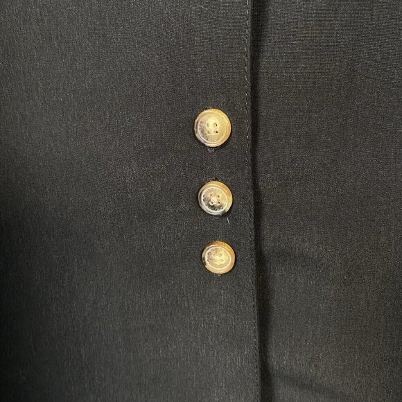 Orvis‎ Ladies Button Front Blouse Black Size Large Tunic Minimalist Classic - Picture 3 of 9